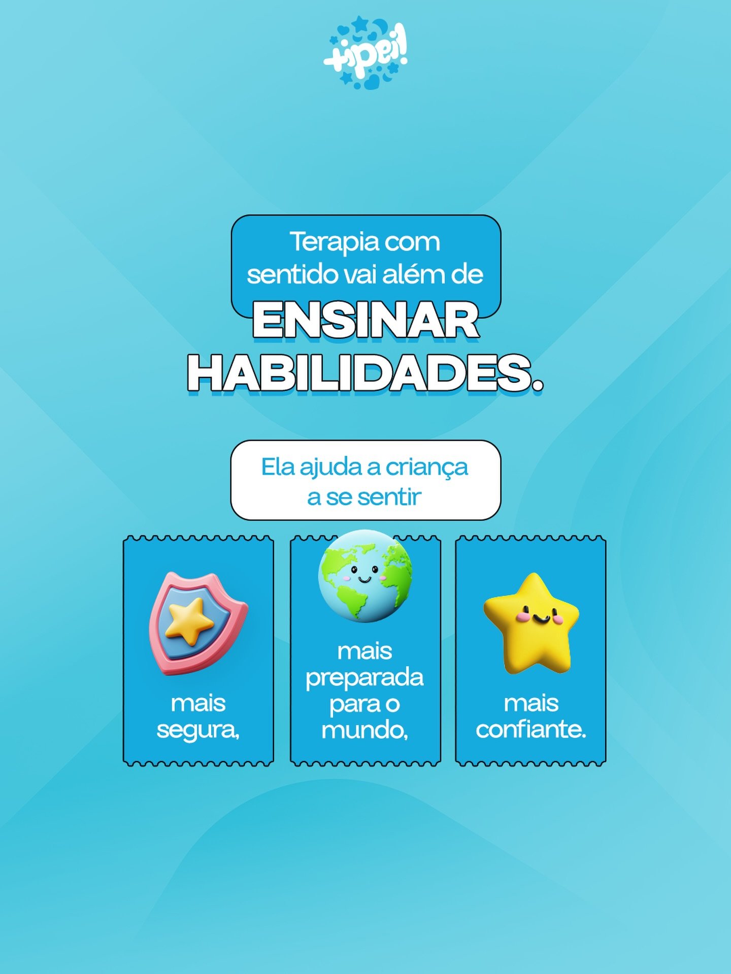 Terapia com sentido é aquela que transforma o hoje e prepara para o amanhã.
No IPEI, cada habilidade desenvolvida tem um propósito: ajudar a criança a se sentir mais segura, mais confiante e mais preparada para viver o mundo ao seu redor.
Porque o nosso maior objetivo não é apenas ensinar habilidades, mas promover autonomia, bem-estar e esperança de futuro para cada família.🩵
